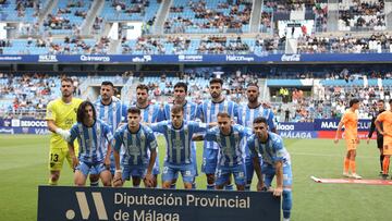 Once inicial del Málaga ante el Ibiza.