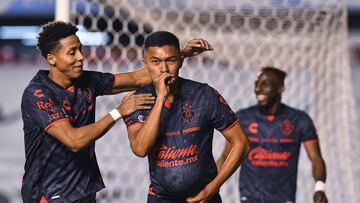   Christopher Trejo celebrates his goal 2-3 of Atlas during the game Atlas vs Queretaro, corresponding to Round 3 of the Torneo Clausura 2023 of the Liga BBVA MX, at La Corregidora Stadium, on January 22, 2023.

<br><br>

Christopher Trejo celebra su gol 2-3 de Atlas durante el partido Atlas vs Queretaro, Correspondiente a la Jornada 03 del Torneo Clausura 2023 de la Liga BBVA MX, en el Estadio La Corregidora, el 22 de Enero de 2023.