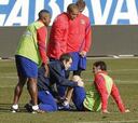 Godín regresa al grupo y Reyes sigue entrenándose