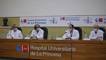 19/10/2020 (I-D) El responsable de la Unidad de Enfermedades Infecciosas en el Hospital Clínico San Carlos, Vicente Estrada; el VP Global Head de la nueva Unidad de Virología de PharmaMar, José María Jimeno; el neumólogo