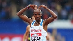 El brit&aacute;nico Mo Farah tras vencer en la Diamond League de Birmingham. 