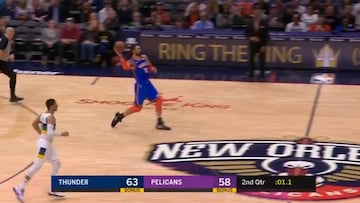 Steven Adams lands amazing one-handed three-pointer