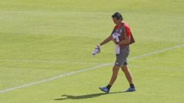 Unai Emery durante un entrenamiento del Sevilla.