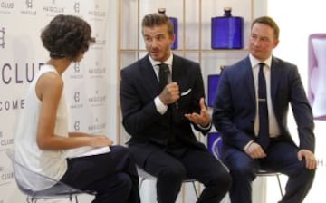 David Beckham y el actor Alex González durante el acto publicitario de Haig Club.