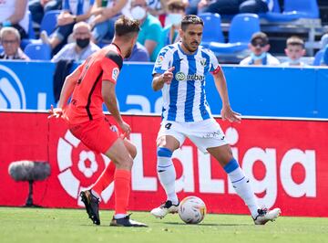 Recio, durante un encuentro frente a 'su Málaga'.