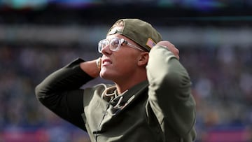 The rookie quarterback has been a transformative addition for the New York Giants this year but he suffered a heavy hit against the Chicago Bears.