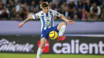 Foto de acción durante el partido Pachuca vs Monterrey, Correspondiente a la Jornada 13 del Torneo Clausura 2018 de la Liga BBVA Bancomer, en el Estadio Hidalgo, en la foto: Ángelo Sagal.    31/03/2018/MEXSPORT/Victor Leon.