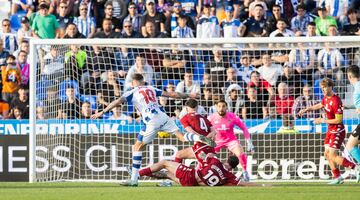 Raba, en la acción del 3-0 ante el Alcorcón.