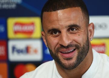 Manchester (United Kingdom), 16/05/2023.- Manchester City's Kyle Walker during a press conference of the club in Manchester, Britain, 16 May 2023. Manchester City face Real Madrid in a UEFA Champions League semi-finals, 2nd leg soccer match on 17 May. (Liga de Campeones, Reino Unido) EFE/EPA/PETER POWELL
