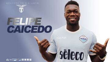 Caicedo, en su presentación con el Lazio este verano.
