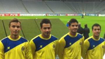 <b>SU GRAN OPORTUNIDAD. </b>Pablo Íñiguez (juvenil), Mario, Musacchio y Joselu (Villarreal B) esperan hacer un buen partido en Múnich.