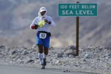 217 km con salida en la Cuenca Badwater (85 m. bajo el nivel del mar) y llegada en el Monte Whitney (4.421 m.) con temperaturas de 49º a la sombra.