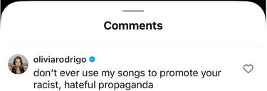 Olivia Rodrigo arremete contra DHS: “No vuelvan a usar mis canciones para promover su campaña racista y llena de odio”