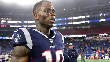 FOXBOROUGH, MA - DECEMBER 2: New England Patriots Josh Gordon walks of the field after they defeated the Minnesota Vikings 24-10 at Gillette Stadium in Foxborough on Dec. 02, 2018. (Photo by Matthew J. Lee/The Boston Globe via Getty Images)