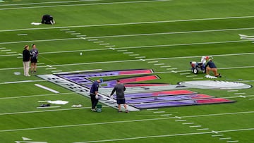 We’re just a week away from Super Bowl LVIII between the Chiefs and 49ers and the natural-grass field is still going through some paint work.