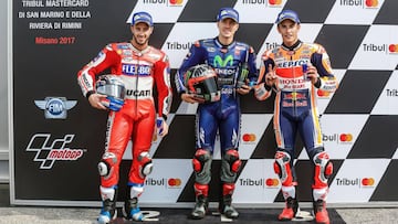 Dovizioso, Maverick y M&aacute;rquez.