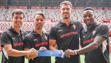 18-08-25. GASPAR CAMPOS, KEVIN VÁZQUEZ, RUBÉN YÁÑEZ Y JUAN OTERO, CAPITANES DEL SPORTING EN LA NUEVA TEMPORADA.