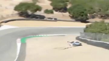 Terror en Laguna Seca: a 200 km/h y se va de frente contra el muro