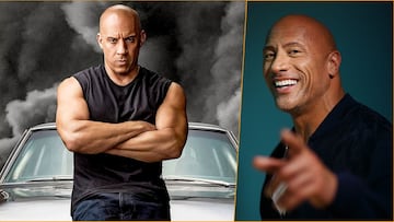 vin diesel y dwayne jonhson the rock fast x a todo gast fans and furious epsacio coches motos