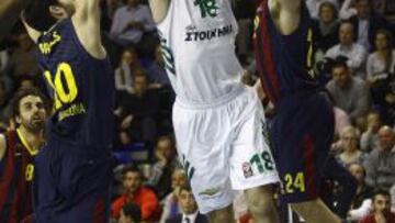 FORTALEZA. Maciulis, ante el Barça, en los cuartos de la Euroliga.