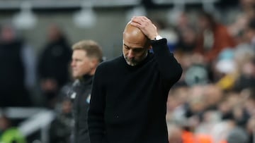 Pep Guardiola, en el partido ante el Newcastle.