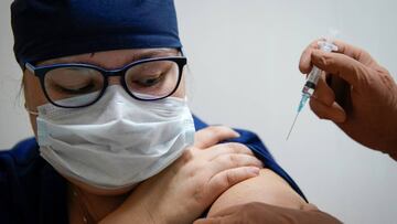 A medic of the regional hospital receives Russia's "Sputnik-V" vaccine shot against the coronavirus disease (COVID-19) in Tver, Russia October 12, 2020. REUTERS/Tatyana Makeyeva