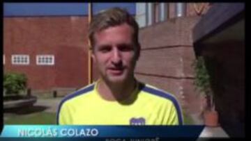 Jugadores de Boca Juniors promueven el partido contra el Puebla.