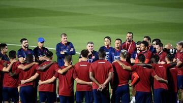 Costa Rica, durante un entrenamiento en Doha.