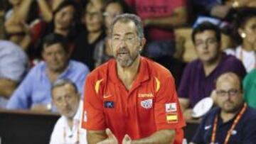 Juan Antonio Orenga durante el España-Francia.