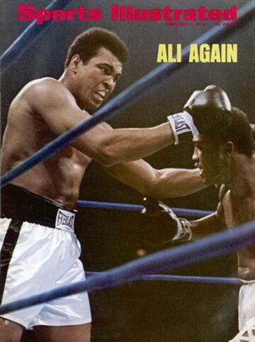 El 28 de enero de 1974, The Greatest se cobró la deuda con Smokin Frazier. Victoria por decisión unánime en Nueva York. Ali again: Ali, otra vez.