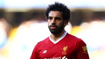 Mohamed Salah durante un partido con el Liverpool