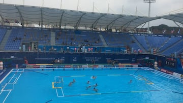 La piscina de waterpolo.