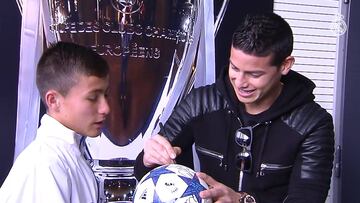 Johan cumplió el sueño de conocer a James Rodríguez