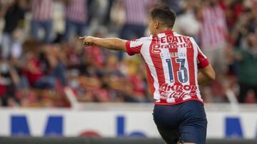 Angel Zaldivar celebrates his gal 0-1 of Guadalajara  during the game Atlas vs Guadalajara, corresponding to the 16th round match of the Torneo Guard1anes Clausura 2021 of the Liga BBVA MX, at Jalisco Stadium, on April 24, 2021.
 
 <br><br>
 
 Angel Zaldivar celebra su gol 0-1 de Guadalajara durante el partido Atlas vs Guadalajara, correspondiente a la Jornada 16 del Torneo Clausura Guard1anes 2021 de la Liga BBVA MX, en el Estadio Jalisco, el 24 de Abril de 2021.