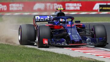 Pierre Gasly con el Toro Rosso en Hungría.