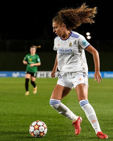 Paula Partido, en su debut con el primer equipo del Real Madrid en Champions.