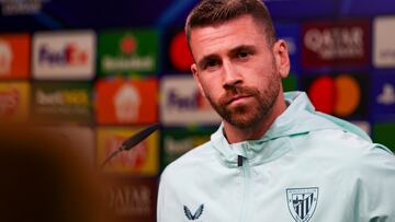 DORTMUND (Germany), 30/09/2025.- Athletic Bilbao's goalkeeper Unai Simon attends a press conference in Dortmund, Germany, 30 September 2025. Athletic Bilbao will face Borussia Dortmund on 01 October in their UEFA Champions League soccer match. (Liga de Campeones, Alemania) EFE/EPA/CHRISTOPHER NEUNDORF