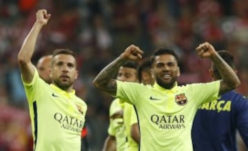 Los jugadores del Barcelona celebran el pase a la final.