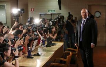 Rafa Benítez en su presentación como nuevo entrenador del Real Madrid.