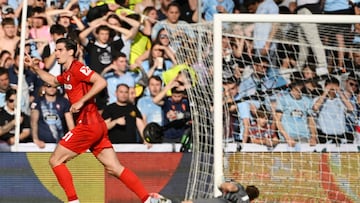 Matanovic celebra el gol anotado ante el Celta en Balaídos.