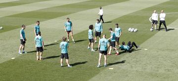 Buen ambiente en Valdebebas tras el partido de Múnich