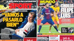 Portadas de &#039;Sport&#039; y &#039;Mundo Deportivo&#039; del viernes 22 de febrero de 2019.