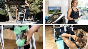 Ahorra 149 euros en esta cinta de correr plegable con cinturón de masaje y mancuernas