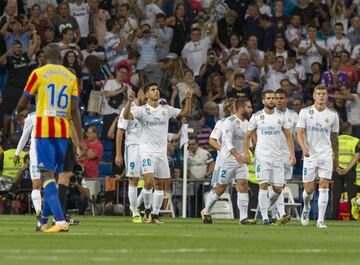 1-0. Marco Asensio celebró el primer gol.