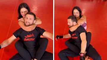 Una mujer intenta estrangular a un campeón de MMA y el resultado es este