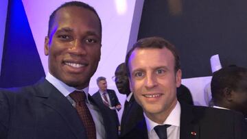 Didier Drogba meets with French President Emmanuel Macron