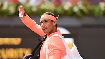 Rafa Nadal durante su partido en el Mutua Madrid Open, a 29 de abril de 2024, en Madrid (España).
FAMOSOS;TENIS;RAFA NADAL;FAMILIA;TELEVISIÓN
José Oliva / Europa Press
29/04/2024