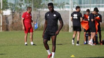 Admonio, durante un entrenamiento.