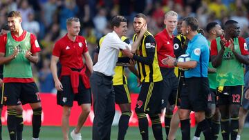 Javi Gracia y Etienne Capoue, en el Watford.