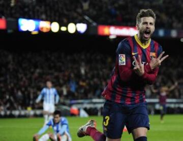 1-0. Piqué celebra el primer tanto.
